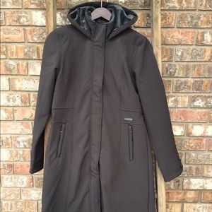 Merrill long coat with short fur lining, Dark Gray.